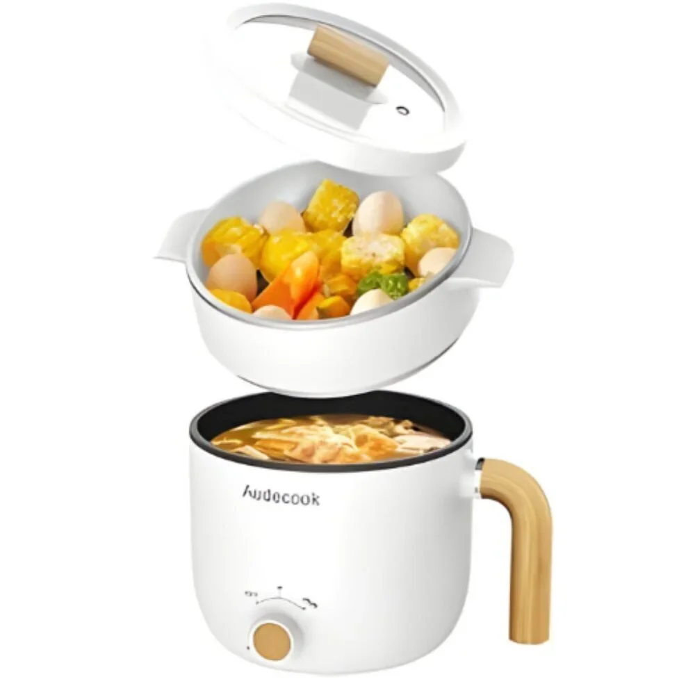 Electric Hot Pot & Steamer 1.5L Portable Nonstick Cooker – White -  New